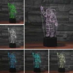 Astronaut Shape 3D Colorful LED Vision Light Table Lamp, 16 Colors Remote Control Version - Image 3