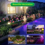 Simulated Lily Flower 4 Heads Solar Powered Outdoor IP55 Waterproof LED Decorative Lawn Lamp, White Light - Image 11
