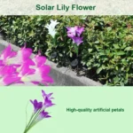Simulated Lily Flower 4 Heads Solar Powered Outdoor IP55 Waterproof LED Decorative Lawn Lamp, White Light - Image 5
