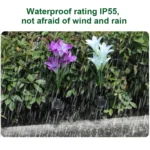 Simulated Lily Flower 4 Heads Solar Powered Outdoor IP55 Waterproof LED Decorative Lawn Lamp, White Light - Image 8
