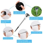 10 PCS Solar Energy Outdoor Lawn Lamp Stainless Steel IP65 Waterproof LED Decorative Garden Light - Image 5