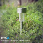 10 PCS Solar Energy Outdoor Lawn Lamp Stainless Steel IP65 Waterproof LED Decorative Garden Light - Image 7
