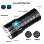3 Gears, K18MAX 18xT6, Luminous Flux: 5400lm LED Flashlight, Without Battery - Image 8