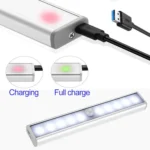 0.8W 10 LEDs Warm White Light Narrow Screen Intelligent Human Body Sensor Light LED Corridor Cabinet Light, USB Charging Version - Image 5