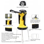 Multifunctional USB Charging Camping Lamp Outdoor Tent Portable Lamp Flashlight Table Lamp - Image 4
