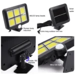 Solar Wall Light Six Grid Separate Human Body Induction Garden Light Waterproof Outdoor Lighting Street Light - Image 3