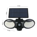 56 LEDs Home Lighting Integrated Courtyard Waterproof Double Heads Rotatable Solar Wall Light Street Light - Image 2