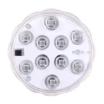 Waterproof Submersible LED Light, 10 LEDs Cylinder Remote Controlled with Remote Controllor, Remote Control Range(in Open Area): 24-30 Feet - Image 2