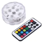 Waterproof Submersible LED Light, 10 LEDs Cylinder Remote Controlled with Remote Controllor, Remote Control Range(in Open Area): 24-30 Feet - Image 6