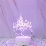 Castle In The Sky Shape Creative Crack Touch Dimming 3D Colorful Decorative Night Light