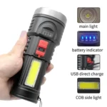 L-822 USB Rechargeable Floodlight Mini Portable LED Flashlight - Image 3