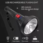 L-826 Single Core 3W USB Rechargeable Mini Portable Glare LED Flashlight - Image 4