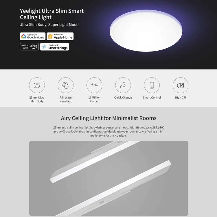 LED1496_4.webp Yeelight Ultrathin Smart LED Ceiling Light, Diameter: 30cm - Image 5