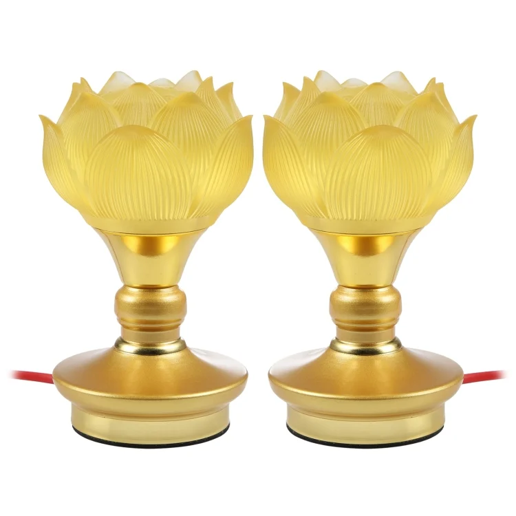 2pcs Household LED Lotus Lights for Buddha Electronic Altar Lamp, CN Plug