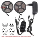 2pcs Bare Board 2835 SMD Dimmable White Light / Warm Light LED Rope Light, 60 LED/m, Length: 5m, 12V 2A 100-240V - Image 3