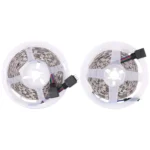 2pcs Bare Board 5050 SMD RGB LED Rope Light, 30 LED/m, Length: 5m, 12V 2A 100-240V, with 24 Keys Doodle Controller