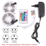 2pcs Bare Board 5050 SMD RGB LED Rope Light, 30 LED/m, Length: 5m, 12V 2A 100-240V, with 24 Keys Doodle Controller - Image 3