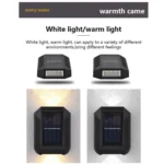6 LED Solar Wall Lamp Outdoor Decorative Garden Up And Down Light - Image 8