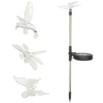 A106 3 PCS Colorful Light LED Solar Power Lamp, Bird Dragonfly Butterfly Pattern Outdoor Garden Landscape Path Decorative Light - Image 3