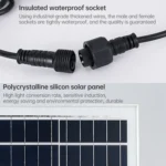 300W 734 LEDs Home Sensor Garden Light Outdoor Waterproof Solar Flood Light with Remote Control - Image 8