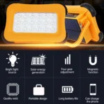50W 32 LEDs Solar Portable Camping Light Magnetic Lighting Emergency Light with Four Levels of Brightness & Power Bank & Battery Indicator - Image 9
