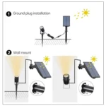3W One for Three Solar Spotlight Outdoor IP65 Waterproof Light Control Induction Lawn Lamp, Luminous Flux: 300-400lm (RGB Cyclic Fixation) - Image 7