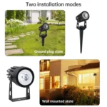 3W One for Three Solar Spotlight Outdoor IP65 Waterproof Light Control Induction Lawn Lamp, Luminous Flux: 300-400lm (RGB Cyclic Fixation) - Image 8