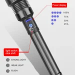 Long Style Micro USB Charging Outdoor Waterproof P90 + COB LED Flashlight, Support Power Display & Telescopic Focusing & 7-level Brightness Adjustment - Image 6