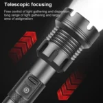 Long Style Micro USB Charging Outdoor Waterproof P90 + COB LED Flashlight, Support Power Display & Telescopic Focusing & 7-level Brightness Adjustment - Image 7