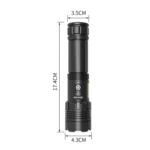 Short Style Micro USB Charging Outdoor Waterproof P70 + COB LED Flashlight, Support Power Display & Telescopic Focusing & 7-level Brightness Adjustment - Image 2