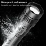 Short Style Micro USB Charging Outdoor Waterproof P70 + COB LED Flashlight, Support Power Display & Telescopic Focusing & 7-level Brightness Adjustment - Image 9