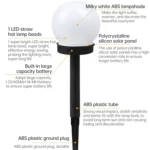 2pcs Light-controlled Bulb-shaped Lawn Light Outdoor Garden Light LED Solar Light - Image 2