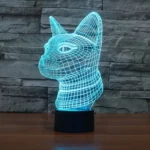 Side Face Cat Style 3D Touch Switch Control LED Light , 7 Color Discoloration Creative Visual Stereo Lamp Desk Lamp Night Light - Image 11