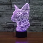 Side Face Cat Style 3D Touch Switch Control LED Light , 7 Color Discoloration Creative Visual Stereo Lamp Desk Lamp Night Light - Image 12