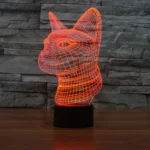 Side Face Cat Style 3D Touch Switch Control LED Light , 7 Color Discoloration Creative Visual Stereo Lamp Desk Lamp Night Light - Image 7