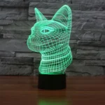 Side Face Cat Style 3D Touch Switch Control LED Light , 7 Color Discoloration Creative Visual Stereo Lamp Desk Lamp Night Light - Image 8