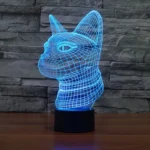 Side Face Cat Style 3D Touch Switch Control LED Light , 7 Color Discoloration Creative Visual Stereo Lamp Desk Lamp Night Light - Image 9