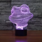 Frog Style 3D Touch Switch Control LED Light , 7 Color Discoloration Creative Visual Stereo Lamp Desk Lamp Night Light - Image 12