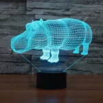 Rhino Style 3D Touch Switch Control LED Light , 7 Color Discoloration Creative Visual Stereo Lamp Desk Lamp Night Light - Image 11