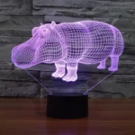 Rhino Style 3D Touch Switch Control LED Light , 7 Color Discoloration Creative Visual Stereo Lamp Desk Lamp Night Light - Image 12