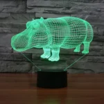 Rhino Style 3D Touch Switch Control LED Light , 7 Color Discoloration Creative Visual Stereo Lamp Desk Lamp Night Light - Image 8