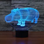 Rhino Style 3D Touch Switch Control LED Light , 7 Color Discoloration Creative Visual Stereo Lamp Desk Lamp Night Light - Image 9