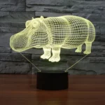 Rhino Style 3D Touch Switch Control LED Light , 7 Color Discoloration Creative Visual Stereo Lamp Desk Lamp Night Light - Image 10