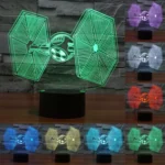 TIE Fighter Style 3D Touch Switch Control LED Light , 7 Color Discoloration Creative Visual Stereo Lamp Desk Lamp Night Light