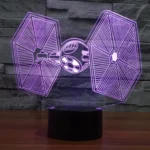 TIE Fighter Style 3D Touch Switch Control LED Light , 7 Color Discoloration Creative Visual Stereo Lamp Desk Lamp Night Light - Image 12