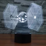 TIE Fighter Style 3D Touch Switch Control LED Light , 7 Color Discoloration Creative Visual Stereo Lamp Desk Lamp Night Light - Image 13