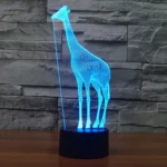 Giraffe Style 3D Touch Switch Control LED Light , 7 Color Discoloration Creative Visual Stereo Lamp Desk Lamp Night Light - Image 9