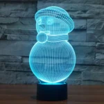 Snowman Style 3D Touch Switch Control LED Light , 7 Color Discoloration Creative Visual Stereo Lamp Desk Lamp Night Light - Image 11