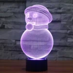 Snowman Style 3D Touch Switch Control LED Light , 7 Color Discoloration Creative Visual Stereo Lamp Desk Lamp Night Light - Image 12