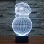 Snowman Style 3D Touch Switch Control LED Light , 7 Color Discoloration Creative Visual Stereo Lamp Desk Lamp Night Light - Image 13